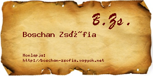 Boschan Zsófia névjegykártya